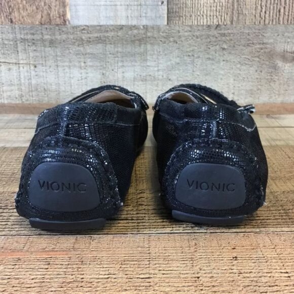 Vionic Black‎ Sydney Driver Moccasin Flats Womens 7.5 Slip On Loafer Shoes - Picture 9 of 14